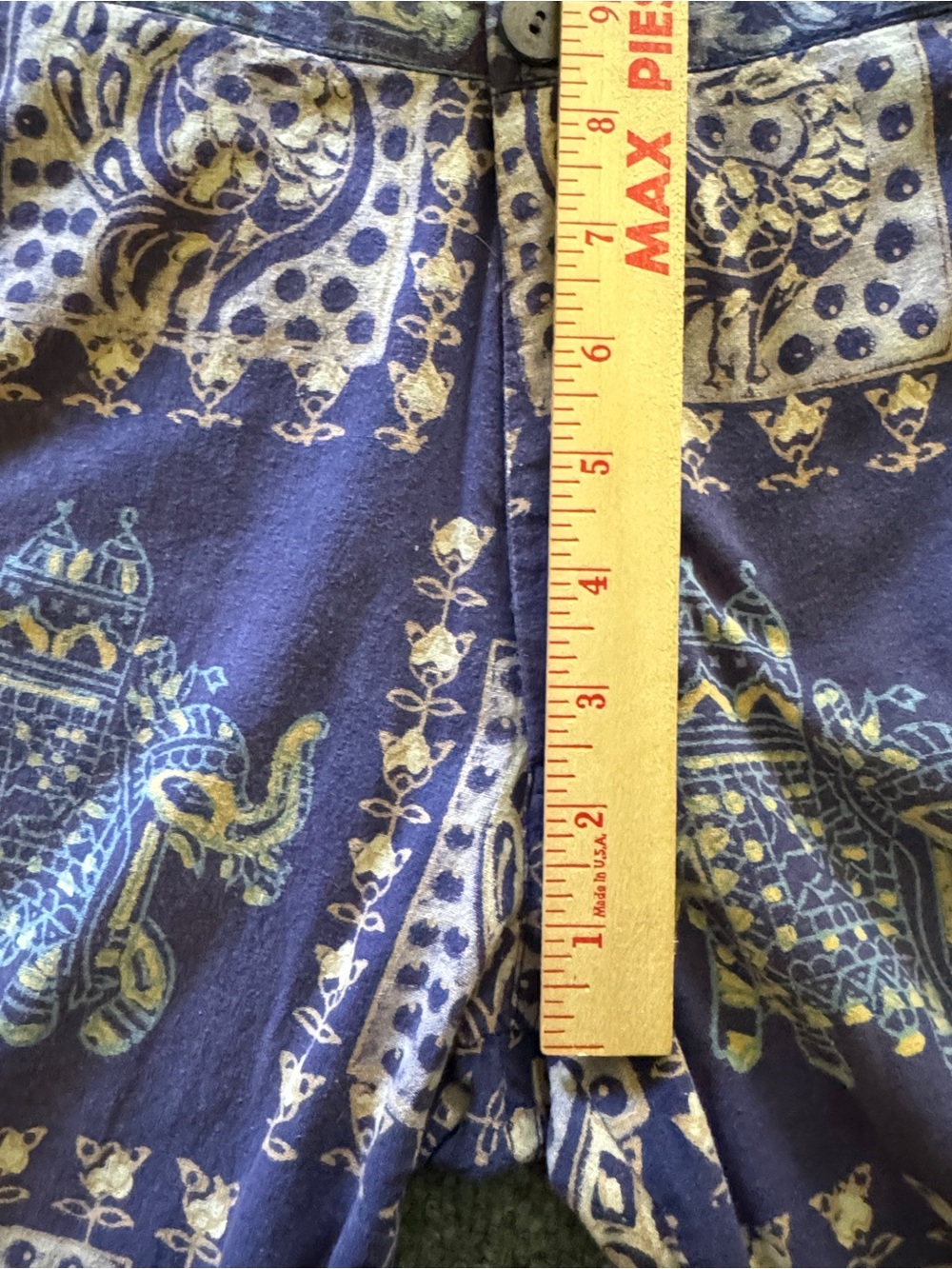 Gypsy Elephant Paisley Bell Bottom Festival Hippie Pants M Boho - Picture 12 of 14